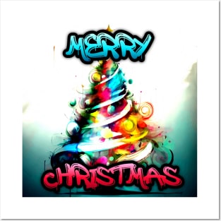 Merry Christmas - Beautiful Christmas Tree - Winter Graphic Graffiti Art - Holiday Gift Posters and Art